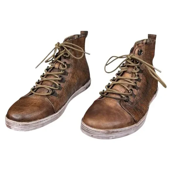 Bed Stu Men’s Raylan Hi Top Distressed Brown Chukka Boot Size US 10.5